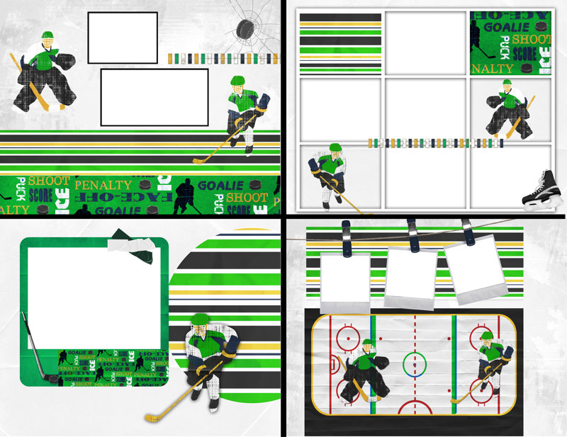 Hockey Face-off Gold and Green Template