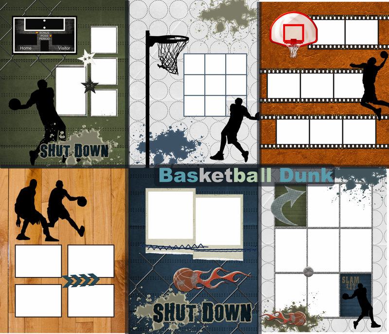Yearbook/Memory Basketball Dunk Template