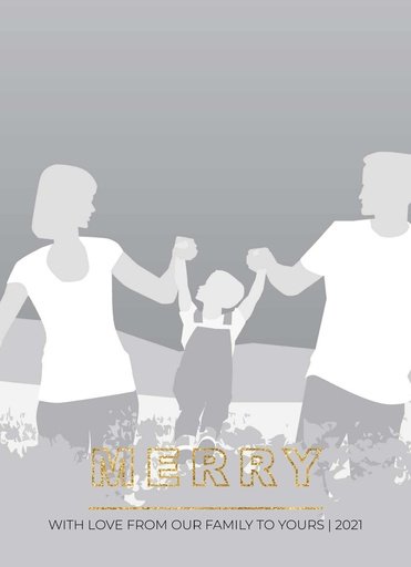 1-Up Full Bleed + Merry Greeting (Gold)