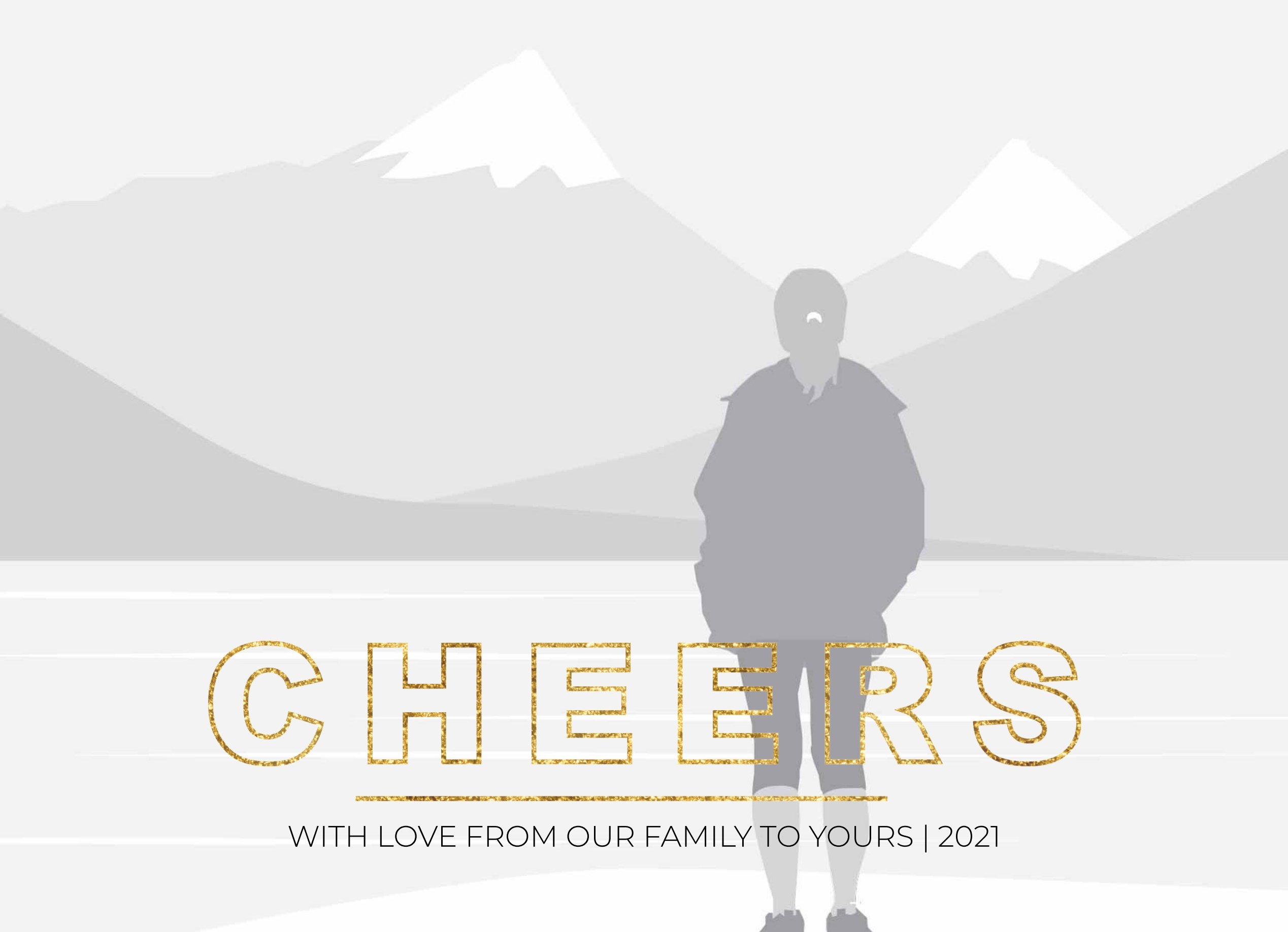 1-Up Full Bleed + Cheers Greeting (Gold)