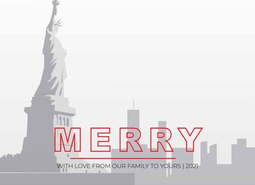 1-Up Full Bleed + Merry Greeting (Red)