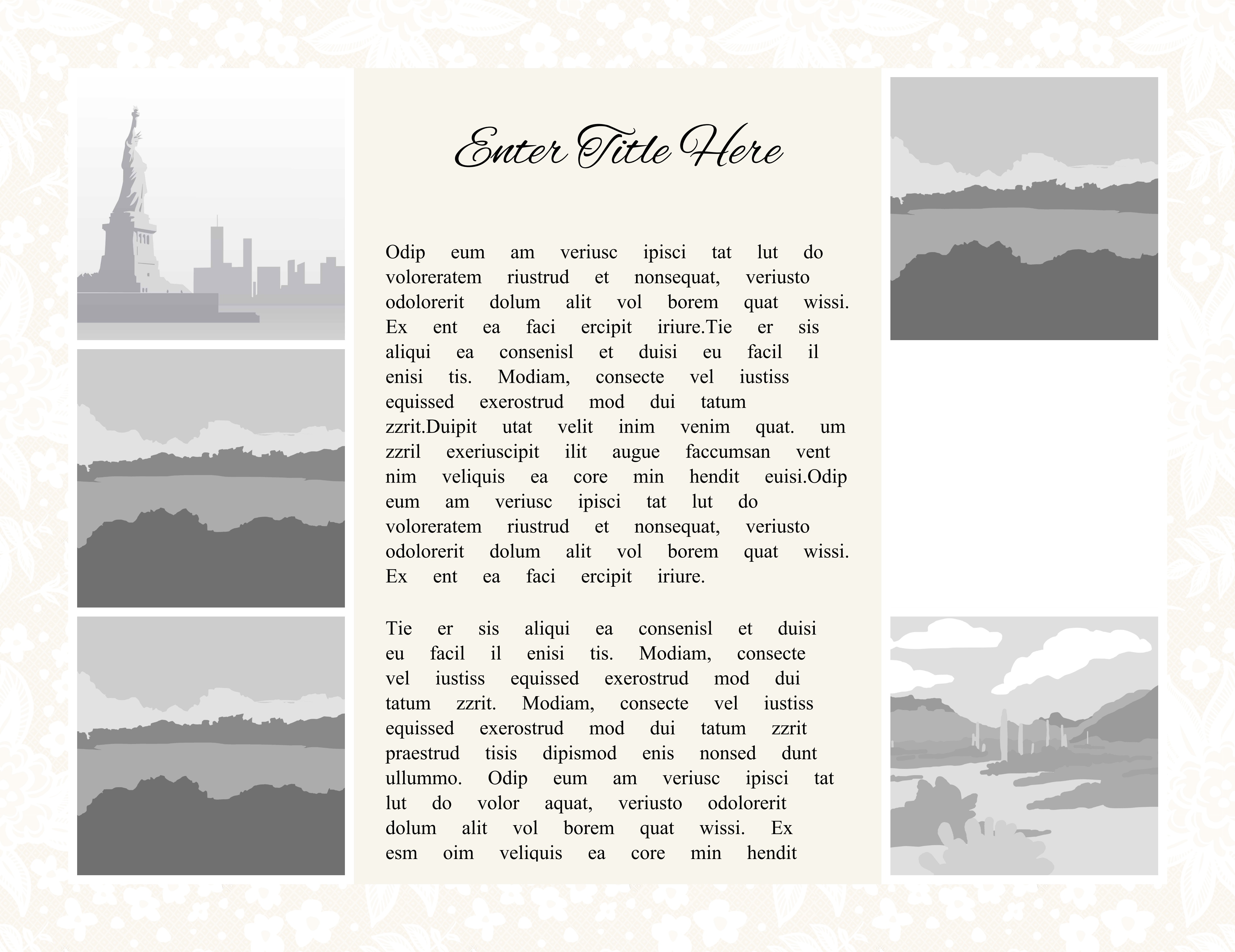 6 Images  - Text Center