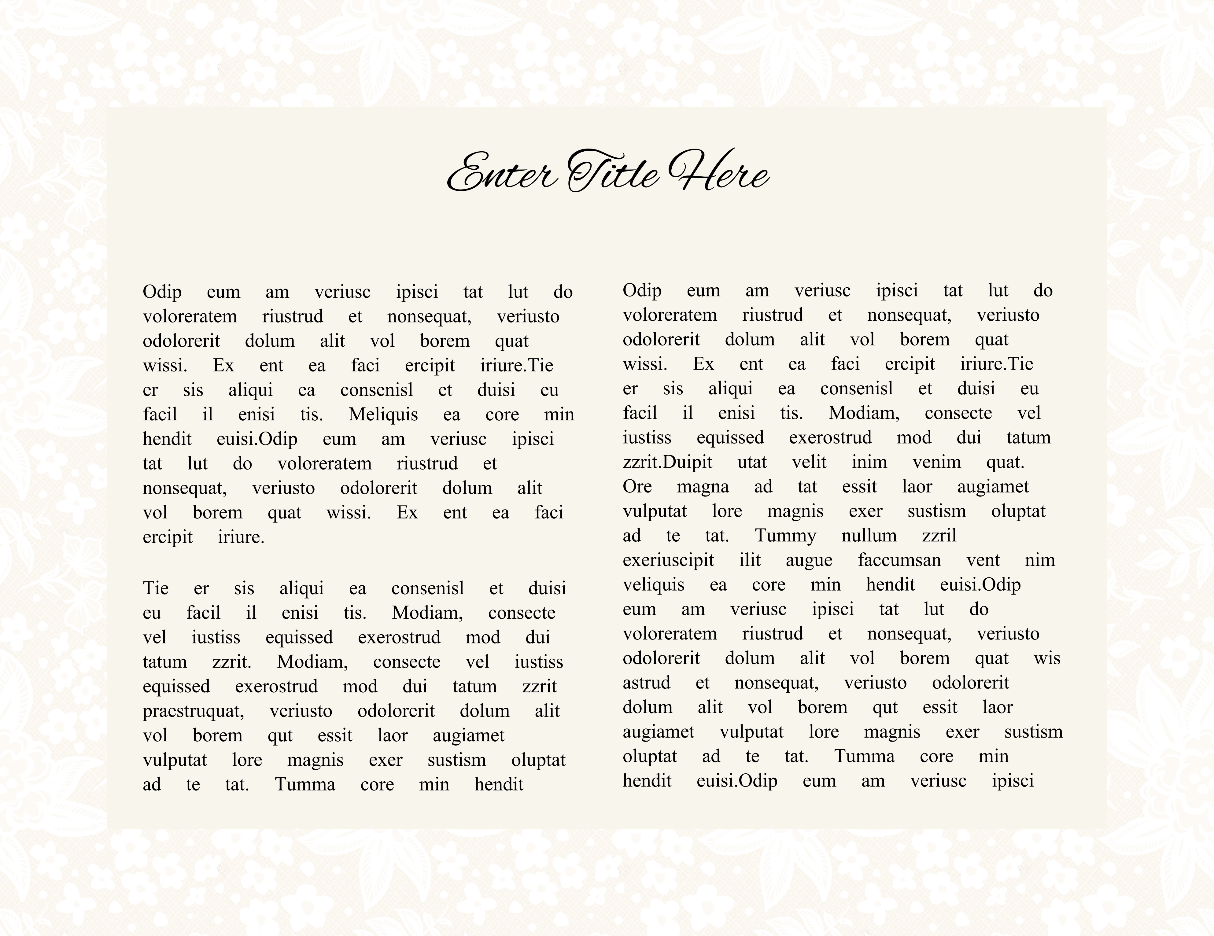 Vows- Two Column