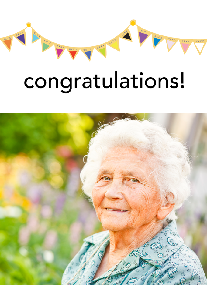 Congratulations or Blank Rainbow Banner Card Template