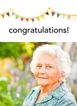 Congratulations or Blank Rainbow Banner Card