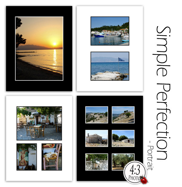 Simple Perfection - Portrait (4:3 photos) Template