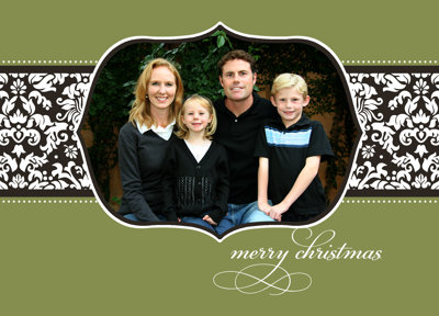 Damask Stripe Holiday Card